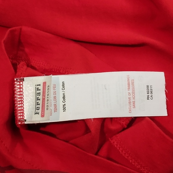 Puma Scuderia Ferrari Red Cotton Rolled Short Sleeve T-Shirt Size Medium - Picture 9 of 10